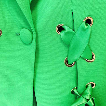 Women V-Neck Pantsuit Wide-Legs Trousers Suit Lace-Up Two Pieces Set Event Suit