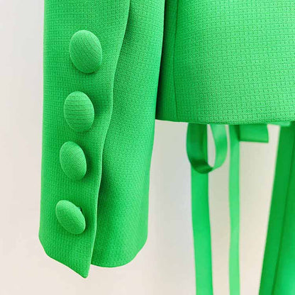 Women V-Neck Pantsuit Wide-Legs Trousers Suit Lace-Up Two Pieces Set Event Suit