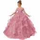 Spagehtti Strap Princess Flower Girl Dresses Applique Tulle Kids Prom Ball Gown