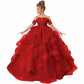 Spagehtti Strap Princess Flower Girl Dresses Applique Tulle Kids Prom Ball Gown