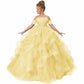 Spagehtti Strap Princess Flower Girl Dresses Applique Tulle Kids Prom Ball Gown