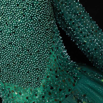 Glitter Sequins Long Sleeve Quinceanera Dresses Ball Gown Tulle Prom Dress