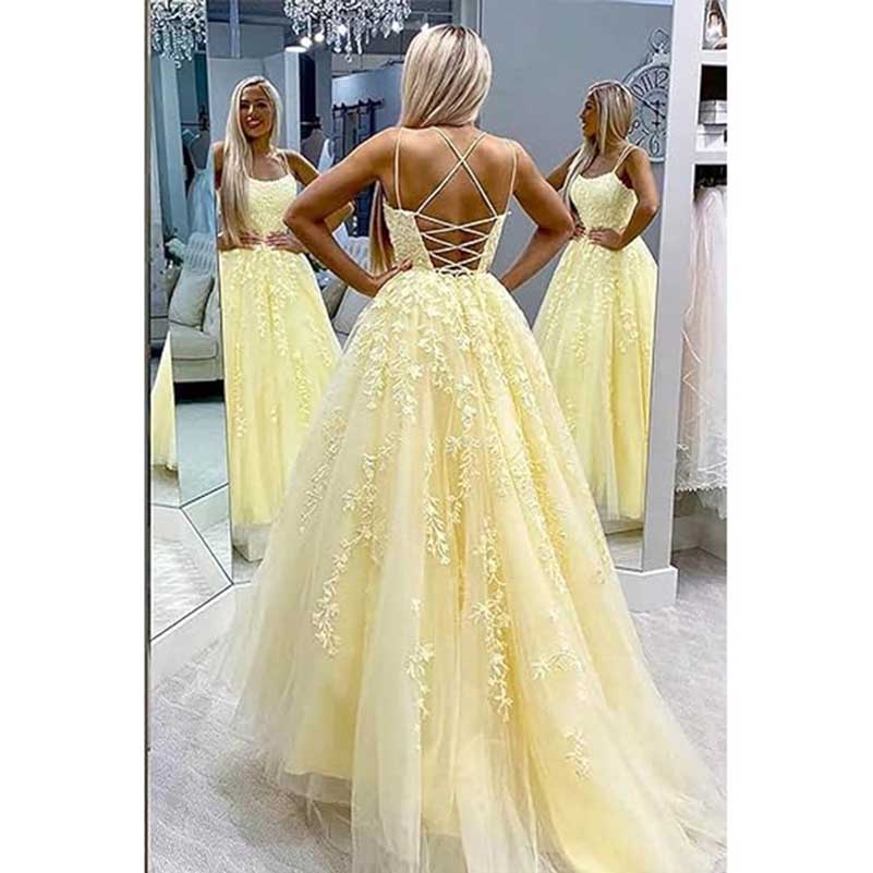 Lace Prom Dresses Long Spaghetti Strap Wedding Guest Dress Wedding Gowns