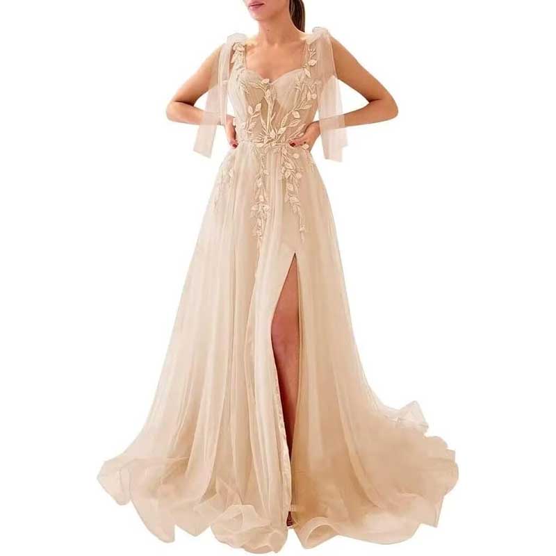 Garden Prom Dress Tulle Long Appliques Birthday Party Ball Gowns Wedding Prom