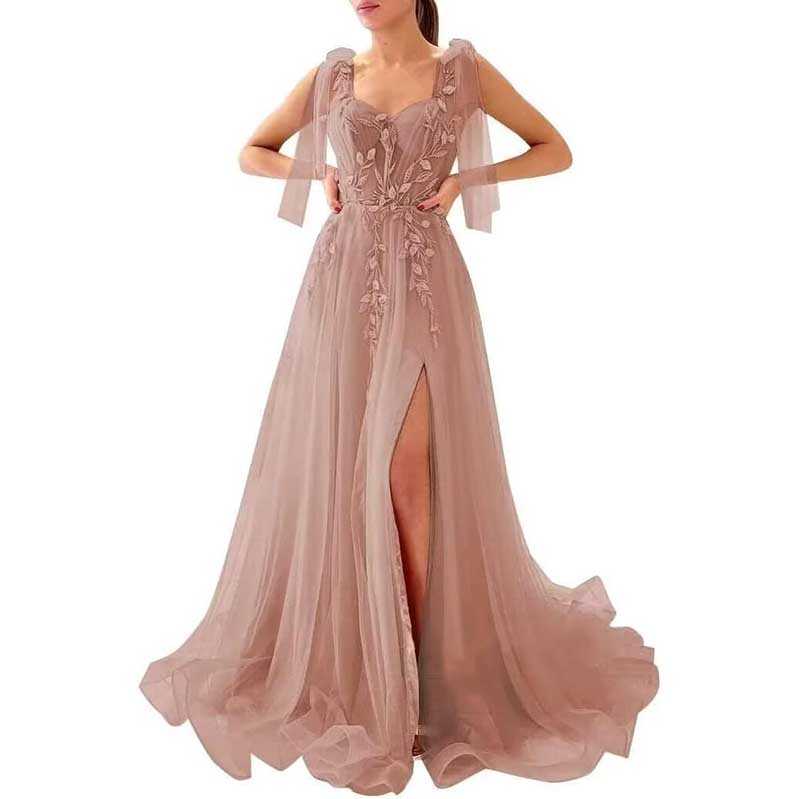 Garden Prom Dress Tulle Long Appliques Birthday Party Ball Gowns Wedding Prom