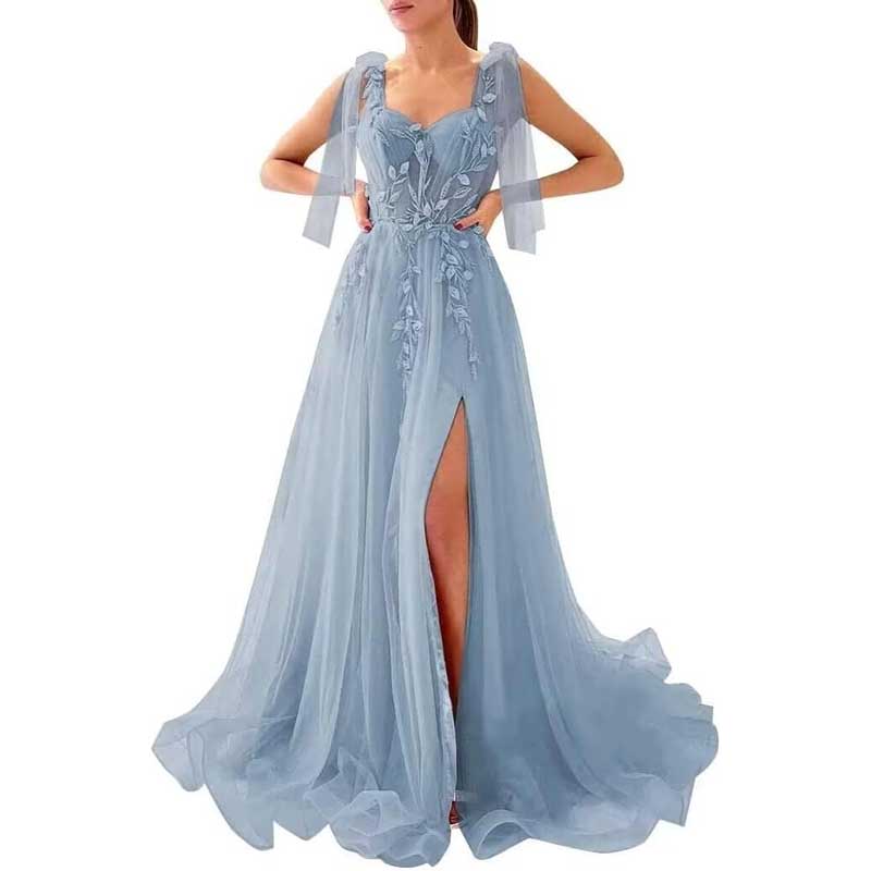 Garden Prom Dress Tulle Long Appliques Birthday Party Ball Gowns Wedding Prom