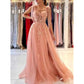 Garden Prom Dress Tulle Long Appliques Birthday Party Ball Gowns Wedding Prom