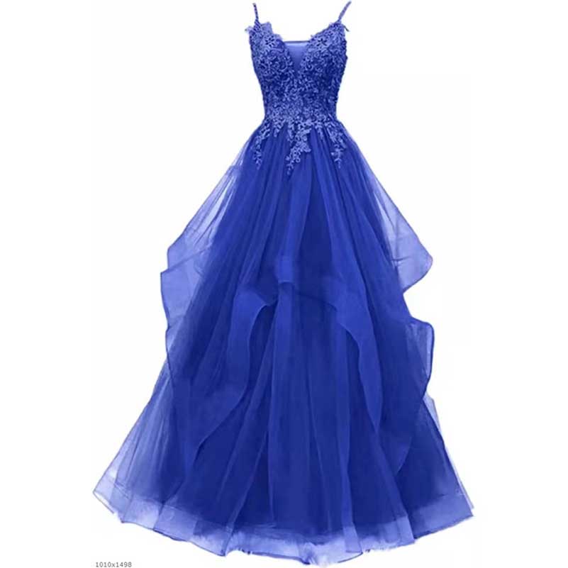 Lace Tulle Prom Dresses Teens Ruffles Event Dress