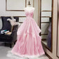 Lace Tulle Prom Dresses Teens Ruffles Event Dress