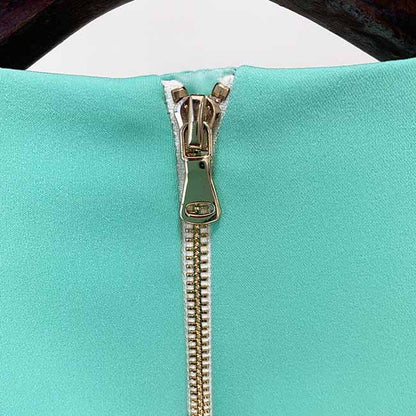 Women's One Button Blazer Dress Back Zip Up Long Sleeve V Neck Bodycon Cocktail Dress