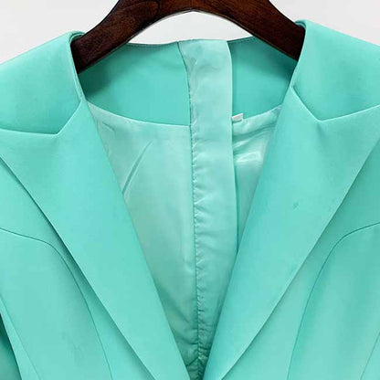 Women's One Button Blazer Dress Back Zip Up Long Sleeve V Neck Bodycon Cocktail Dress