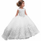 Flower Girls Dresses Wedding Appliques Lace Tulle Kids Ball Gown Pageant Dress Toddler Party Dress
