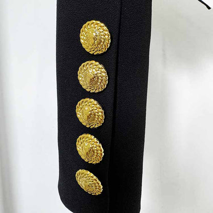 Womne's Crop Jacket 6 Button Black White Blazer