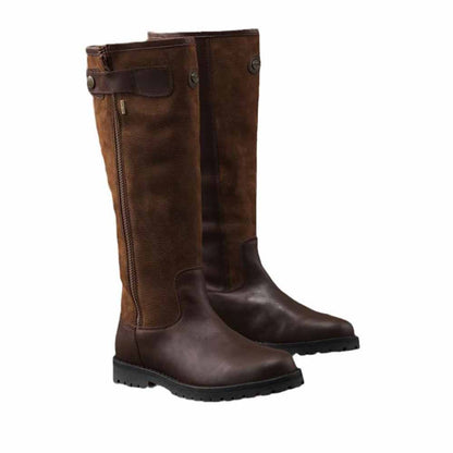 Unisex faux leather riding boots in brown with stylish design and durable sole for everyday wear