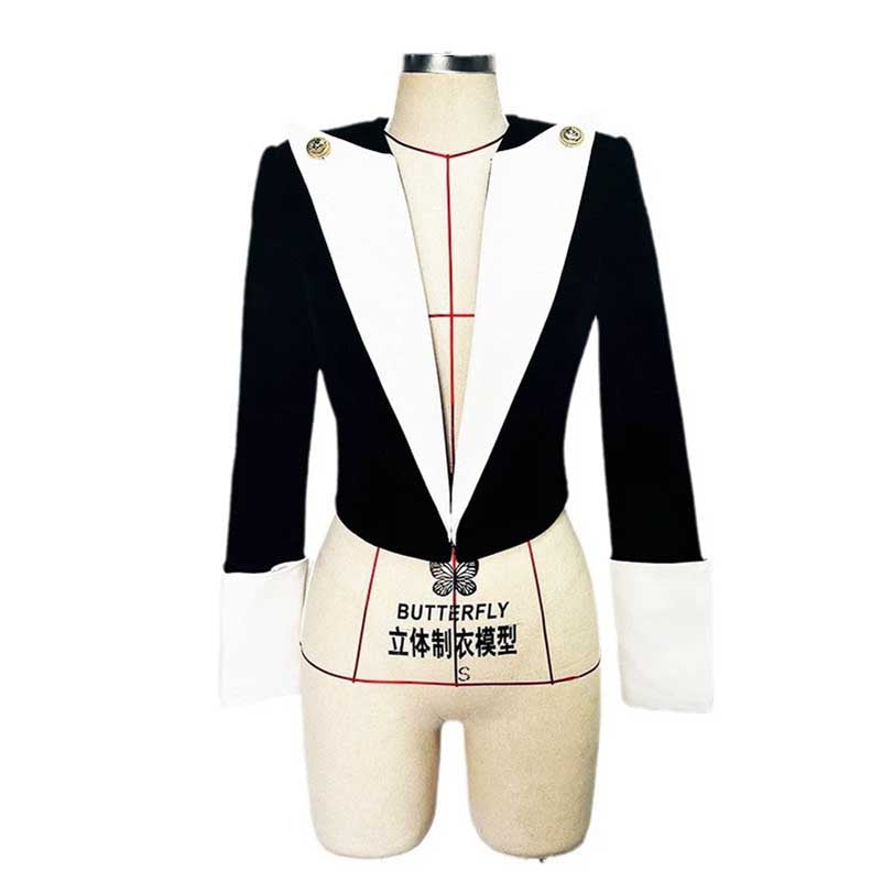 Stylish velvet black blazer with contrasting white lapels and elegant design for a chic look