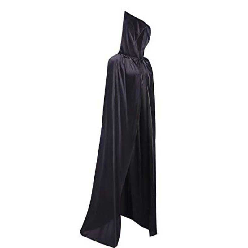 S&DCo. black velvet hooded cape for Halloween, perfect for a mysterious medieval look