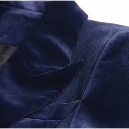 Women's Pantsuit Velvet Blazer Formal Pant Set