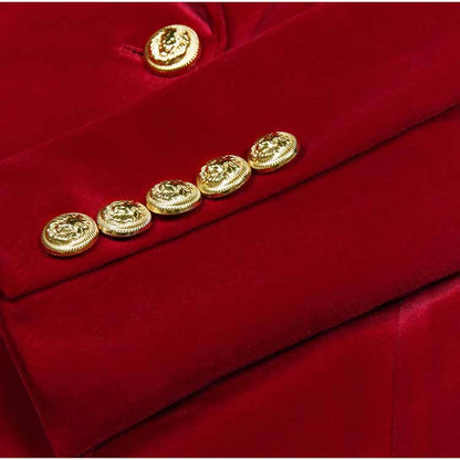 Women's Pantsuit Velvet Blazer Formal Pant Set