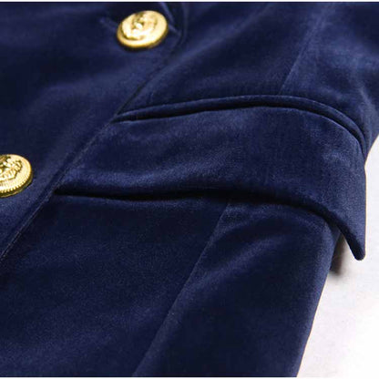 Women's Pantsuit Velvet Blazer Formal Pant Set