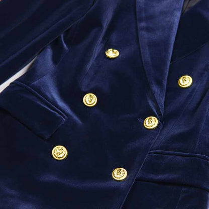 Women's Pantsuit Velvet Blazer Formal Pant Set