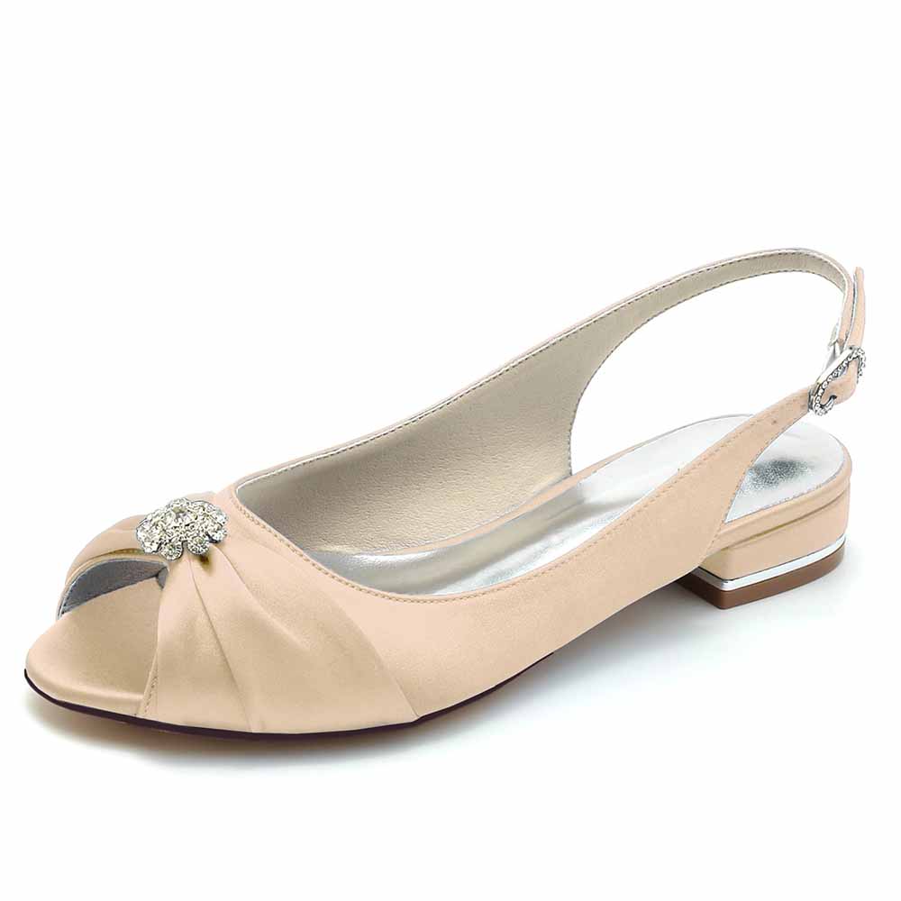 TC low heel formal flats for weddings with elegant design and rhinestone embellishment
