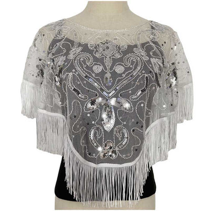 1920s Sequin Beaded Shawl Wraps Evening Cape Scarf for Wedding Prom