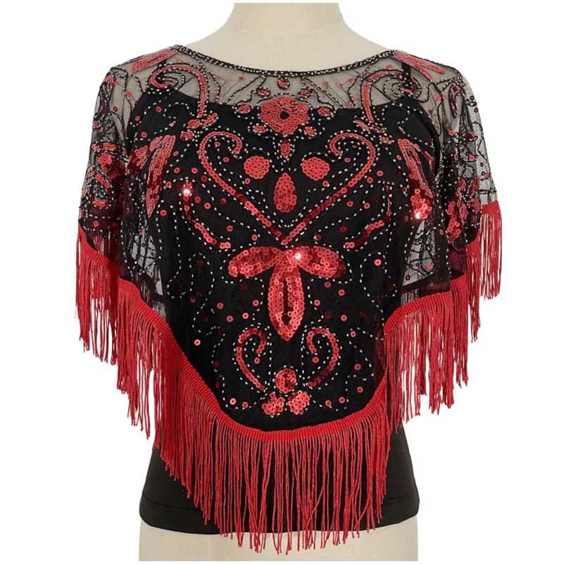 1920s Sequin Beaded Shawl Wraps Evening Cape Scarf for Wedding Prom