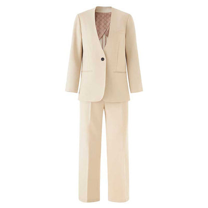Elegant beige formal women's vest pantsuit wedding with tailored fit and modern design