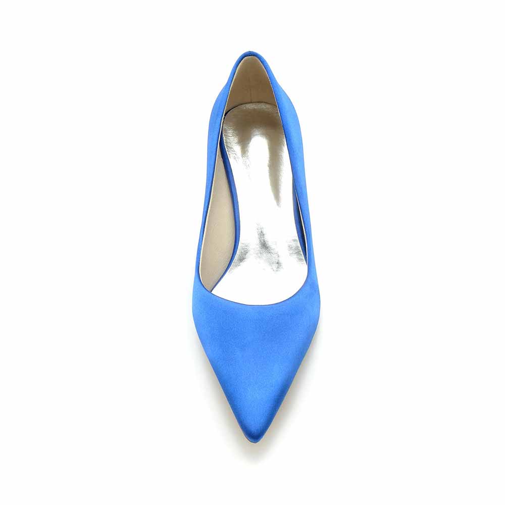 Elegant blue TC wedding party shoes women with a pointed toe design for stylish bridal celebrations