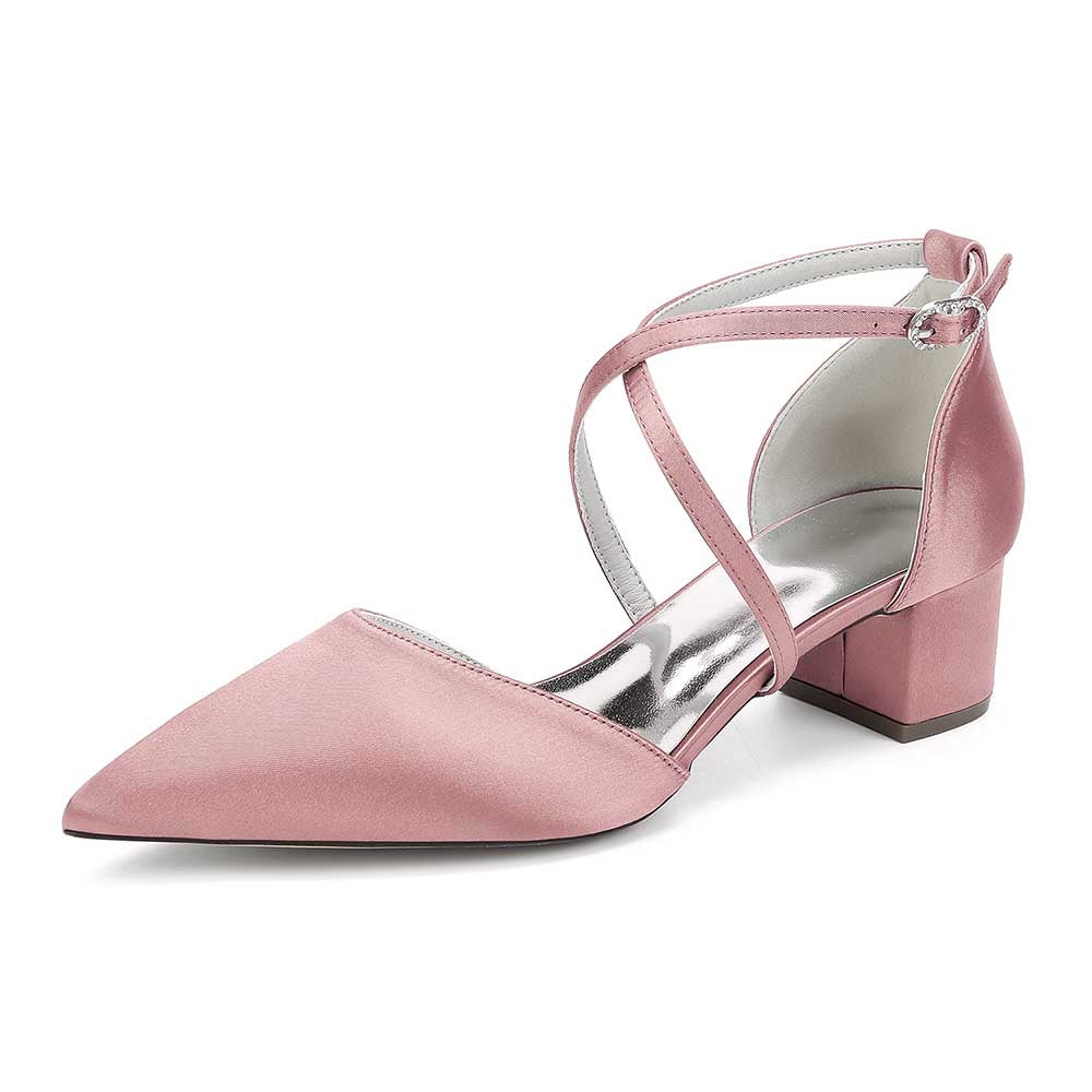Pink Heels with Ankle Strap, Elegant Wedding Shoes with Ankle Strap for Special Occasions