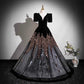 Sequin Velvet Long Tulle Prom Dress V-Neck Evening Event Dress