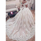 A-Line Princess Off-the-shoulder Sweep Train Lace Wedding Dresses