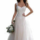 Wedding dresses long women's princess simple bridal fashion A line tulle sweetheart neckline