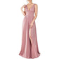 Sleeveless Prom Dress Split Long Bridesmaid Dress Chiffon Maxi Dress