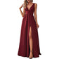 Sleeveless Prom Dress Split Long Bridesmaid Dress Chiffon Maxi Dress