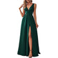 Sleeveless Prom Dress Split Long Bridesmaid Dress Chiffon Maxi Dress