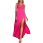 Sleeveless Prom Dress Split Long Bridesmaid Dress Chiffon Maxi Dress