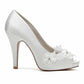 Women's Wedding Shoes Flower Lace Wedding Heels Bridal Shoes Party Satin Shoes