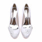 Bride Wedding Shoes Bridesmaid Closed Toe Round Toe White Ivory Satin Pumps