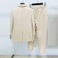 Mid-length Jacquarded pantsuit Straight Pants Set two-piece Formal Event Suit