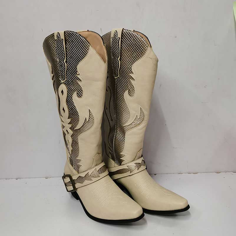 Women Off-White / Ivory Western Cowgirl Boots