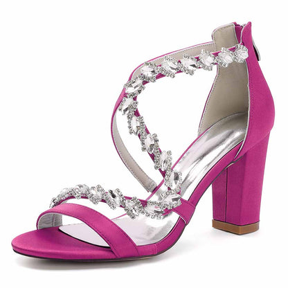 Stylish pink heels with crystal beading, perfect for pairing with white crystal beaded heels for formal events