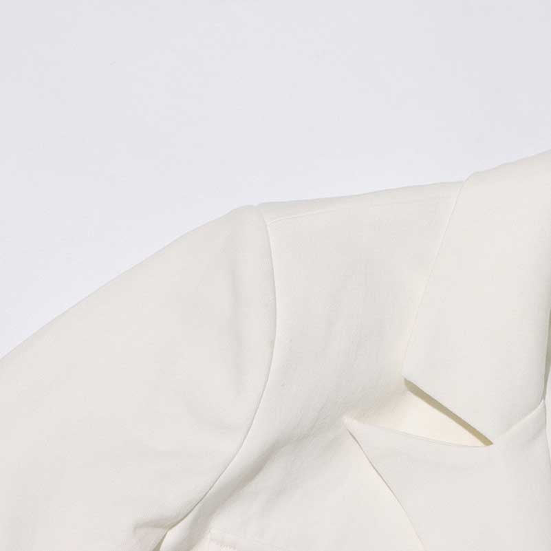 Women's Spliced Button Belt Blazer in White