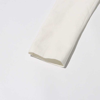 Women's Spliced Button Belt Blazer in White