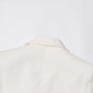 Women's Spliced Button Belt Blazer in White