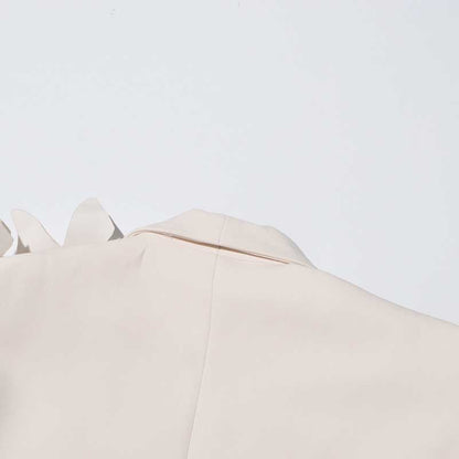 Women's Floral Applique Blazer White Coat