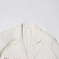 Women's Spliced Button Belt Blazer in White