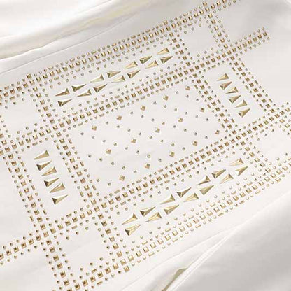 Women's Single-Breasted Studded Blazer White Coat