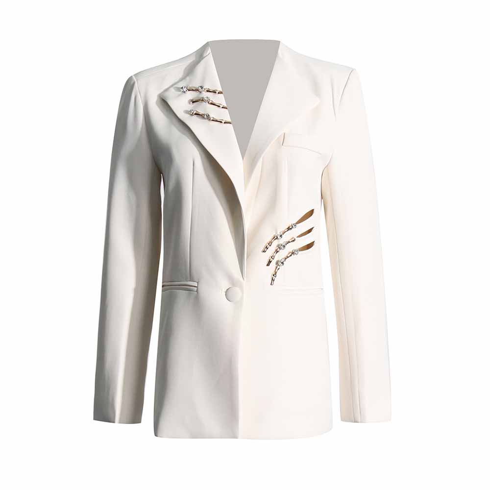 Women's One Button Spring Coat Sequined Blazer Formal Coat