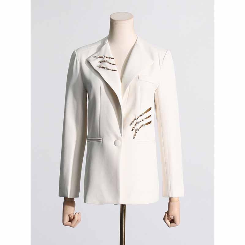 Women's One Button Spring Coat Sequined Blazer Formal Coat